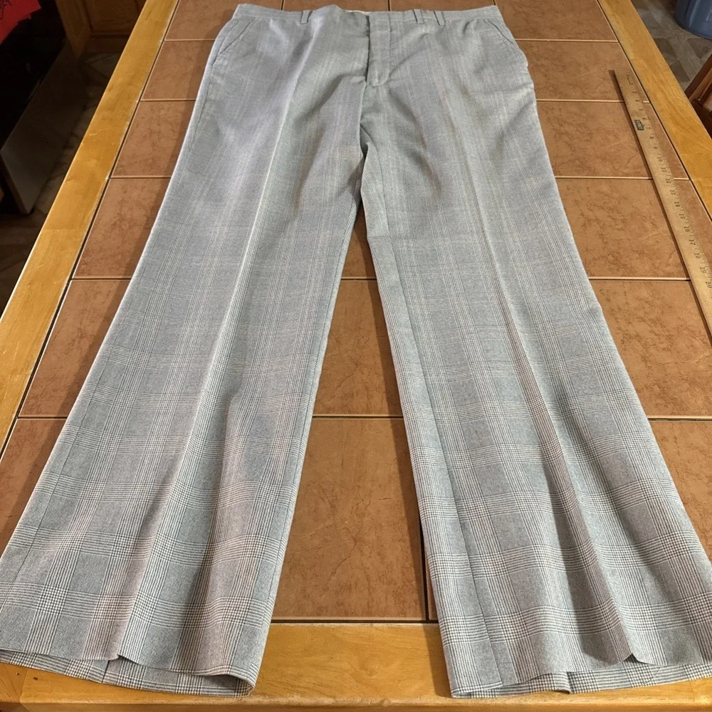 True Vintage Palm Beach Blue Plaid Men's 3pc Suit 42L 38x33 USA Made Jacket Vest